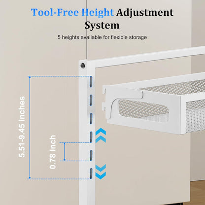 Petiza Under Sink Organizer Pull Out Cabinet Organizer Adjustable Height 2 Tier with Sliding Drawers Kitchen Bathroom Organizer and Storage(1pc)