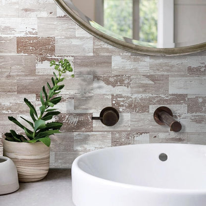 AULIGET 100 Piece Rust Slate Peel and Stick Backsplash Wall Tiles, 3" x 6" PVC Faux Stone Stick on Tiles for Backsplash Kitchen, Bathroom, Laundry Room, Camper, Fireplace