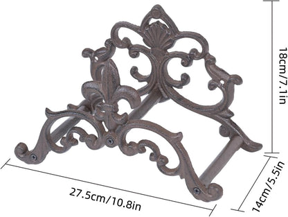 Cast Iron Garden Hose Holder, Sturday Wall Mount Hose Storage (Brown)