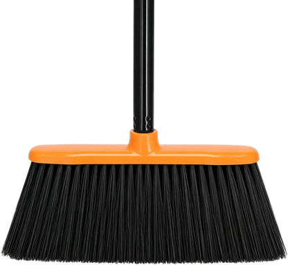 Heavy Duty Outdoor Broom,50" Long Handle Broom for Sweeping Indoor | Angled Stiff Bristle Broom,Household & Commercial Brooms for Garage,Kitchen,Shop,Camping,Patio Concrete Outside Cleaning