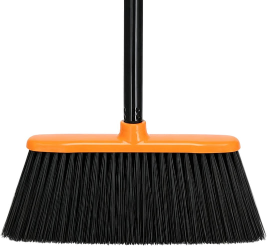 Heavy Duty Outdoor Broom,50" Long Handle Broom for Sweeping Indoor | Angled Stiff Bristle Broom,Household & Commercial Brooms for Garage,Kitchen,Shop,Camping,Patio Concrete Outside Cleaning