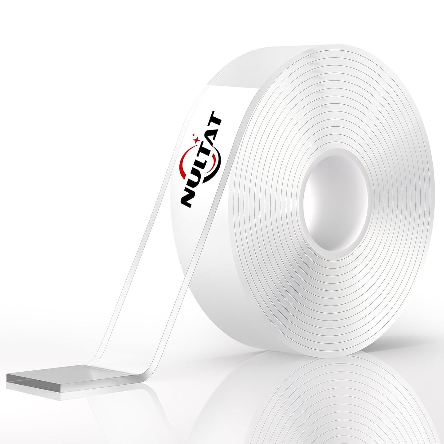 NULTAT Double Sided Tape Heavy Duty, Nano Reusable, Removable, Washable Double Stick Tape for Wall, Multipurpose Clear Adhesive High Temperature Tape 1.18" x 120"(10 Feet)