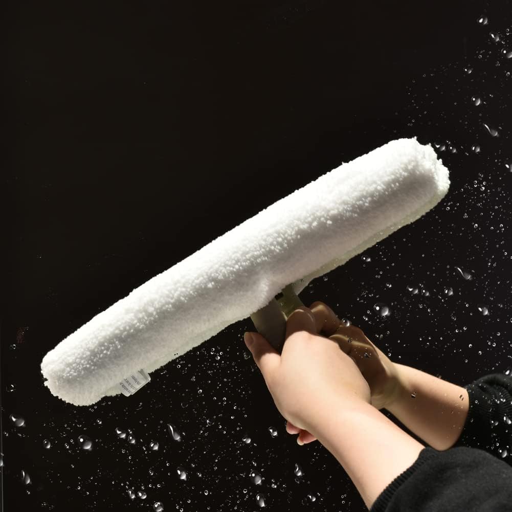13-Inch Window Washer Sleeve, Microfiber Squeegee Sleeve Refills for 11-12 inch Window Cleaner Scrubber - 2 Packs, White