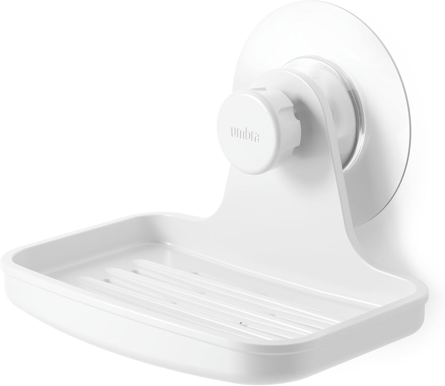 Umbra Flex Adhesive Double-Hook for Bathroom Shower Tub, Holds Towels, Washcloths, Loofahs, Razor, and More, White