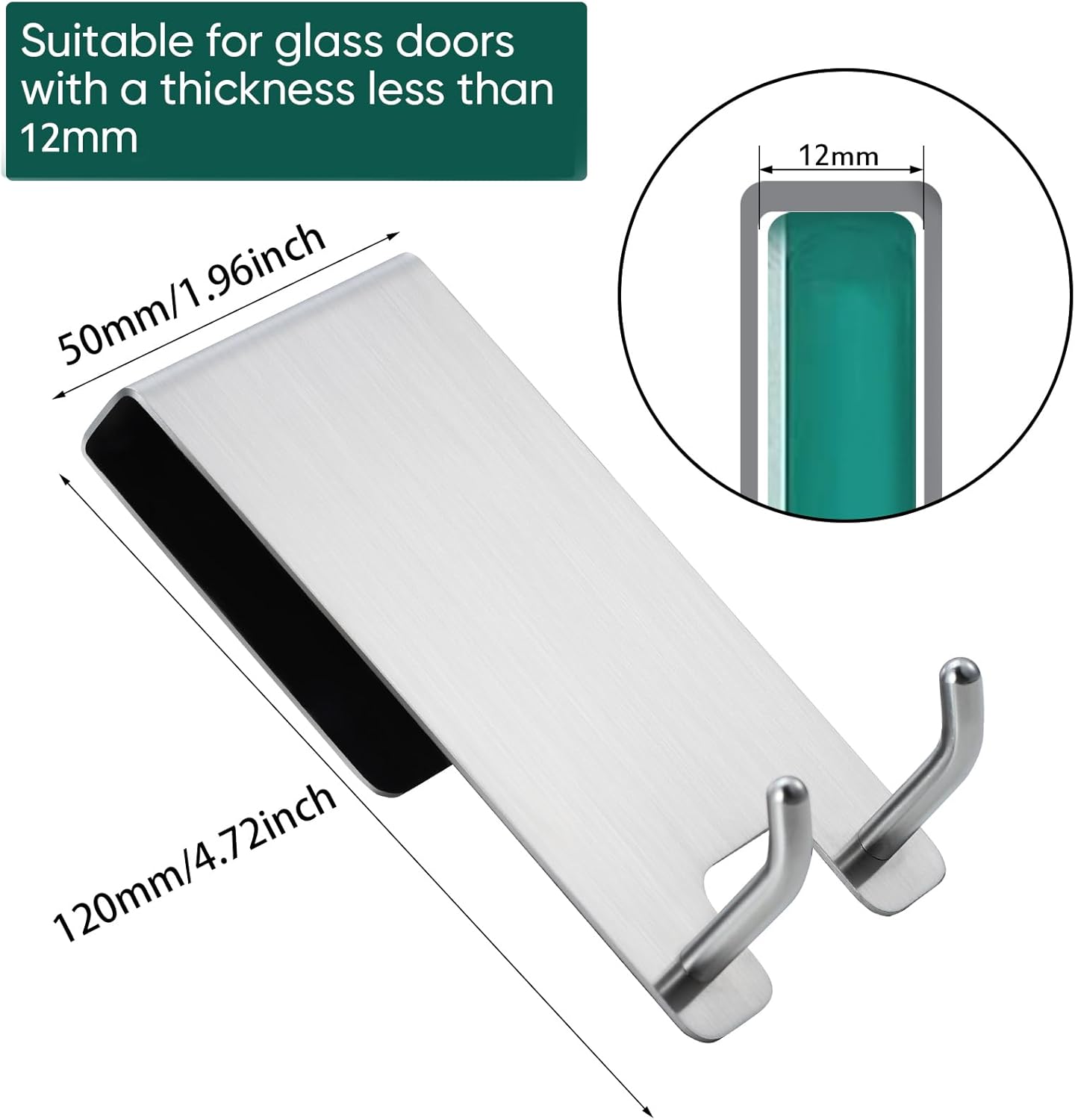 Taozun Shower Door Hooks, Gold Towel Hooks for Bathroom Frameless Glass Door, Shower Squeegee Hooks, 2-Pack, Stainless Steel