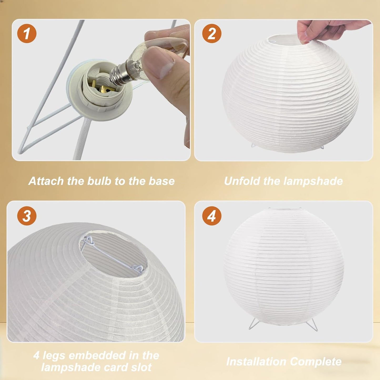 YY YEARCHY White Paper Lanterns Lantern Lamp Table Lamp Japanese Rice Lamps for Bedroom Livingroom (Ball)