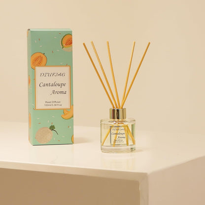 100ml Scent Diffuser with 6 Fiber Sticks, 3.5 oz Reed Diffuser Set Aromatherapy Fragrance Diffusers Air Fresheners for Home Bedroom Bathroom (Coconut)