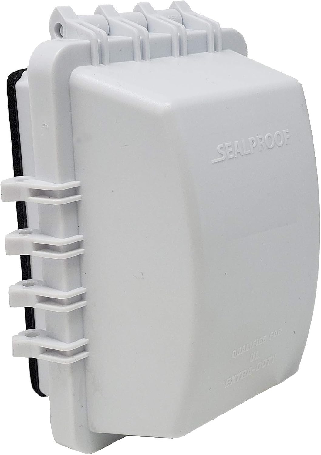 Sealproof 1-Gang Weatherproof In Use Outlet Cover | Horizontal/Vertical Outdoor Plug and Receptacle Protector, Lockable Bubble Cover, UL Extra Duty Compliant, 18 Configurations, Gray