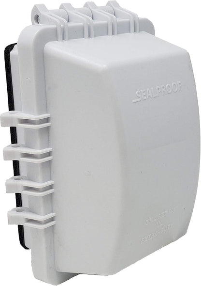 Sealproof 1-Gang Weatherproof In Use Outlet Cover | Horizontal/Vertical Outdoor Plug and Receptacle Protector, Lockable Bubble Cover, UL Extra Duty Compliant, 18 Configurations, Gray