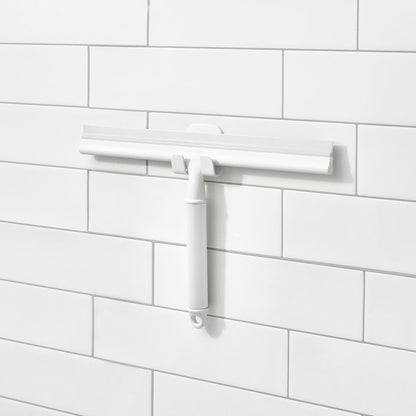 iDesign Shower Squeegee with Adhesive Hook - White