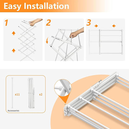 Clothes Drying Rack Household Indoor, Foldable Drying Rack Clothing for Laundry - 40" x 28.8" x 14.2", Space Saving Indoor, Black-1pack
