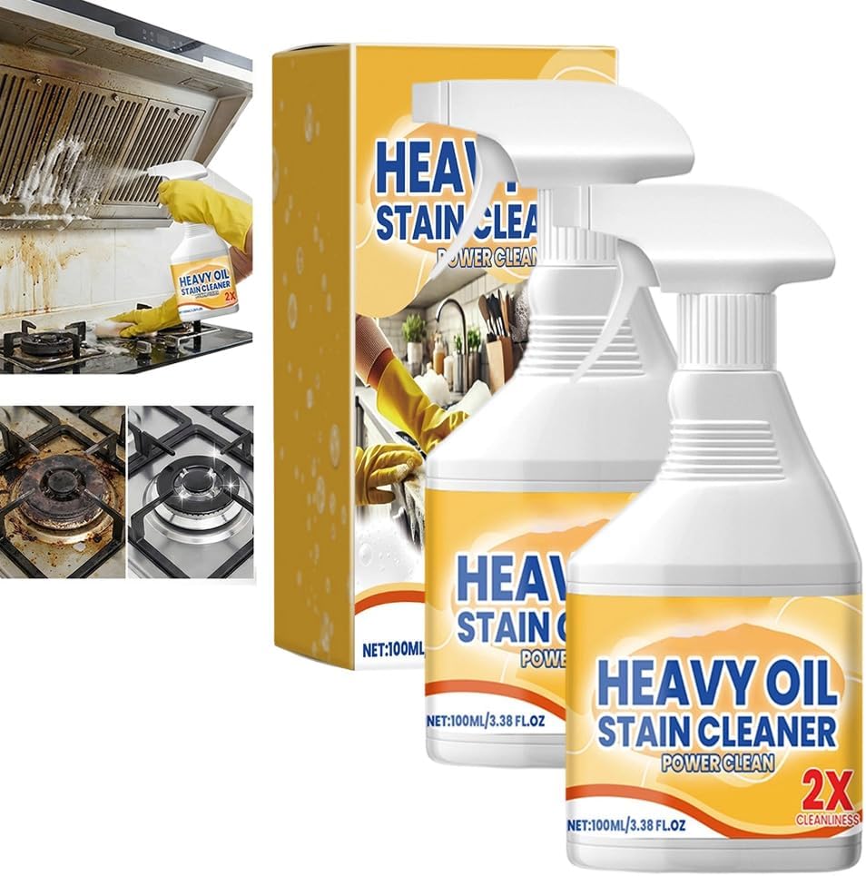 Kitchen Heavy Oil Cleaner, Heavy Duty Stove Top Cleaner & Oven Cleaner - Bio-Enzyme Degreaser for Range Hood Stove & Oven, Lemon Scent (1pcs 100ML)