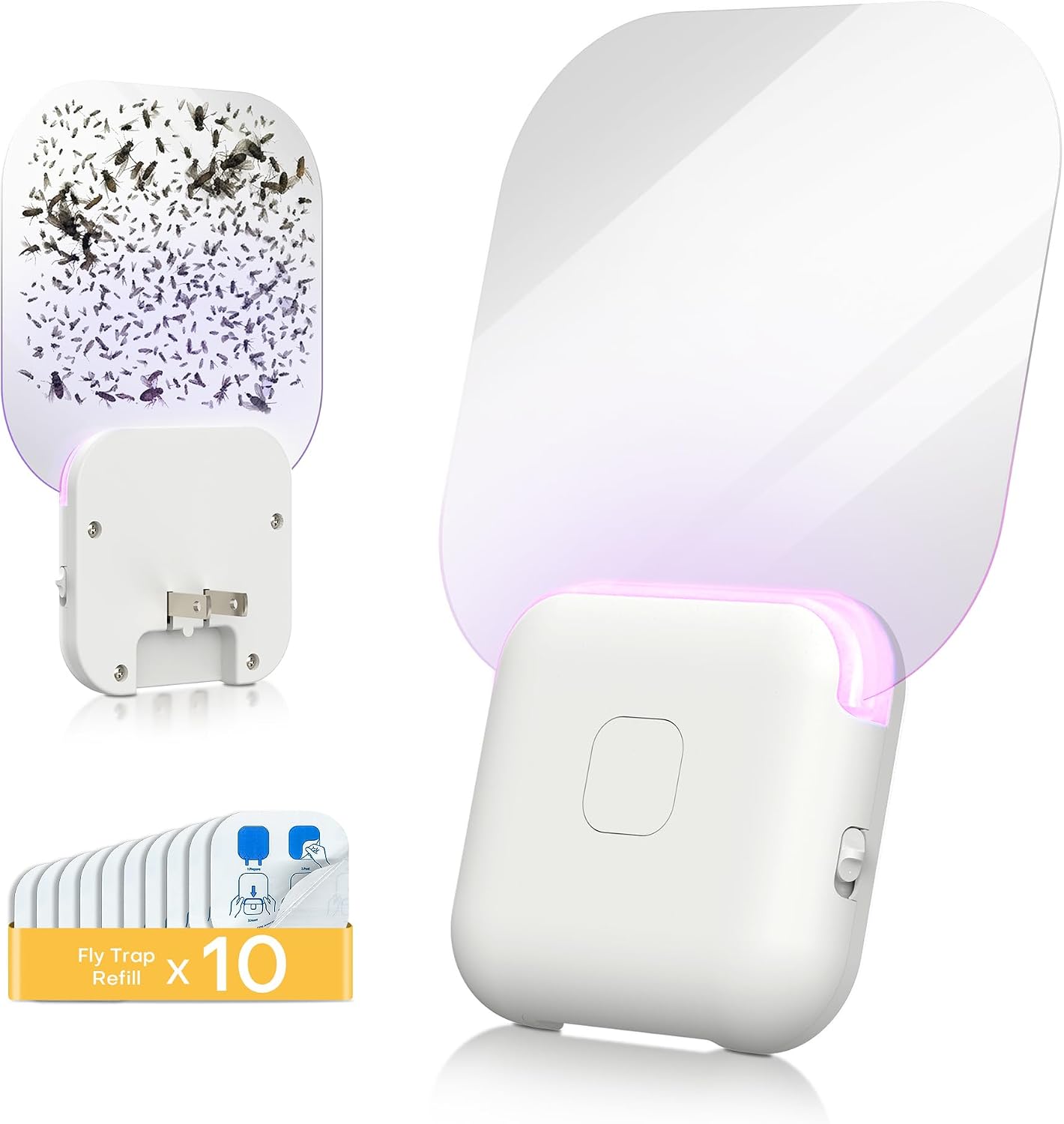 Fruit Fly Traps for Indoors (2 Device + 20 Refills), Gnat Traps for House Indoor, Plug in Fly Traps Indoor for Home, Kitchen&Living Room