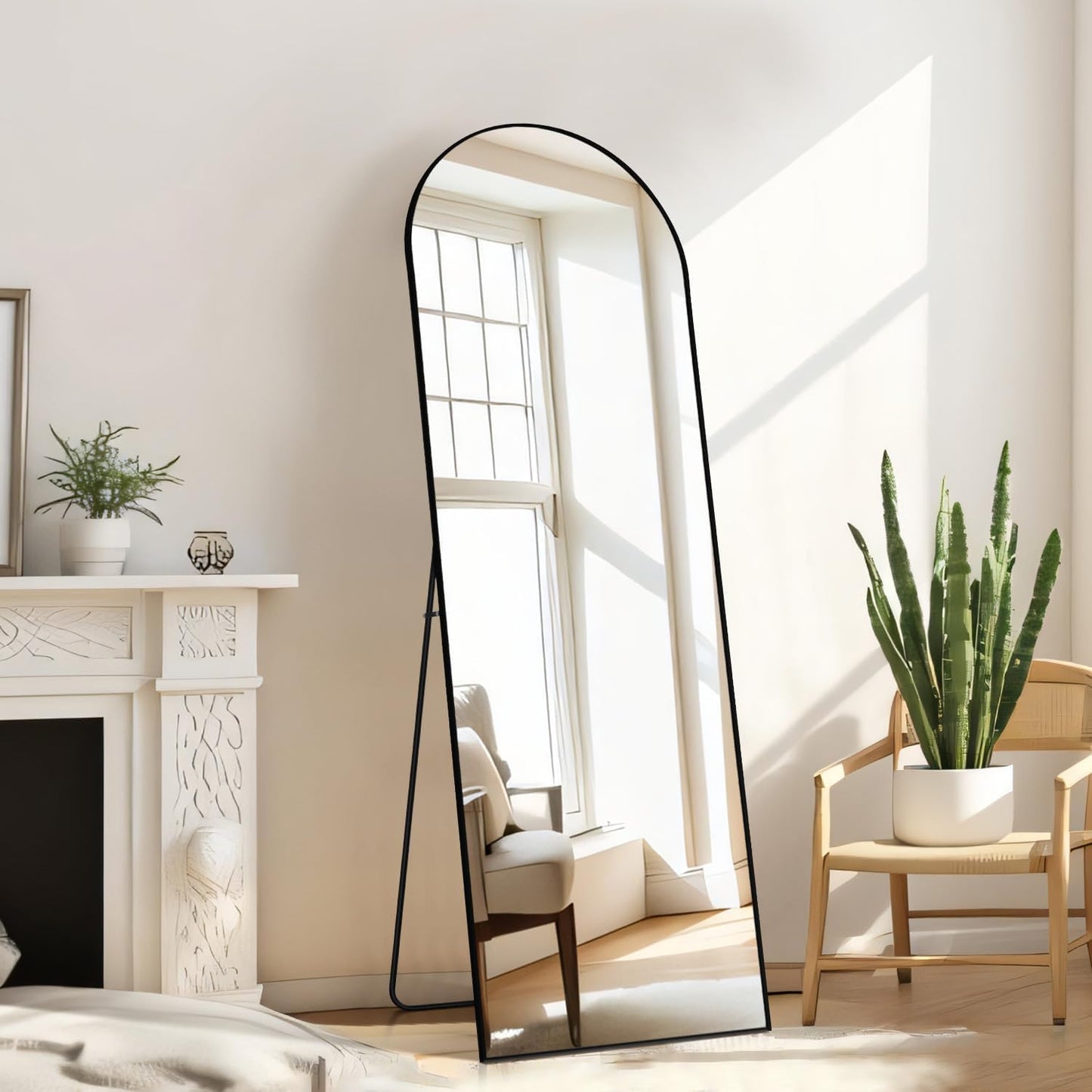 Mirror Full Length, 71 x 26 Inches Floor Mirror with Stand, XX-Large Arch Gold Mirrors for Bedroom, Dressing Room, Home Decor, Gold