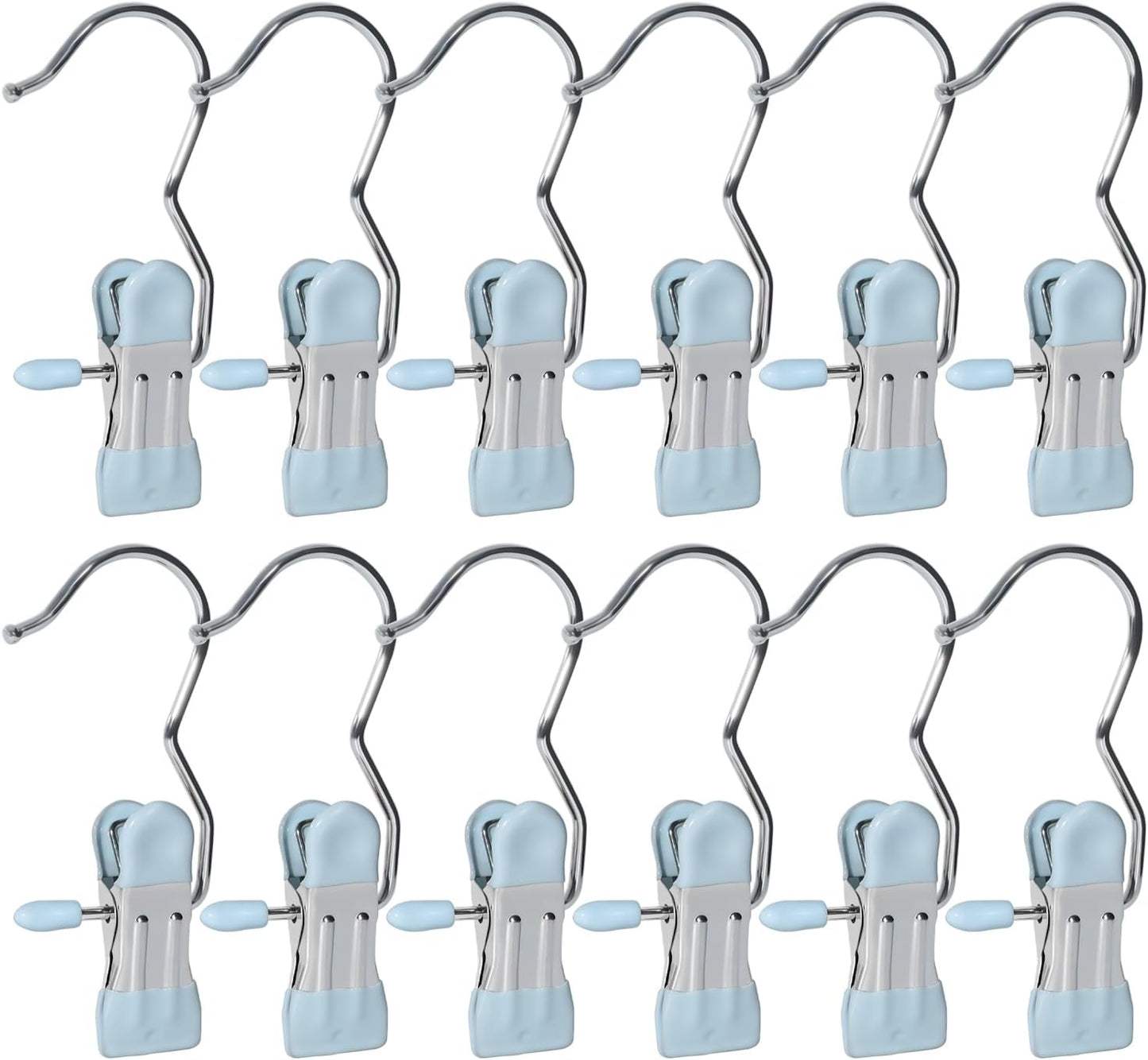 15/30Pcs Upgrade Double Head Clamp Dipped Clothespin for Laundry Hooks with Clips, Boot Holder, Hanging Clips, Portable Multifunctional Hangers Single Clip Space Saving for Jeans, Hats (15, White)
