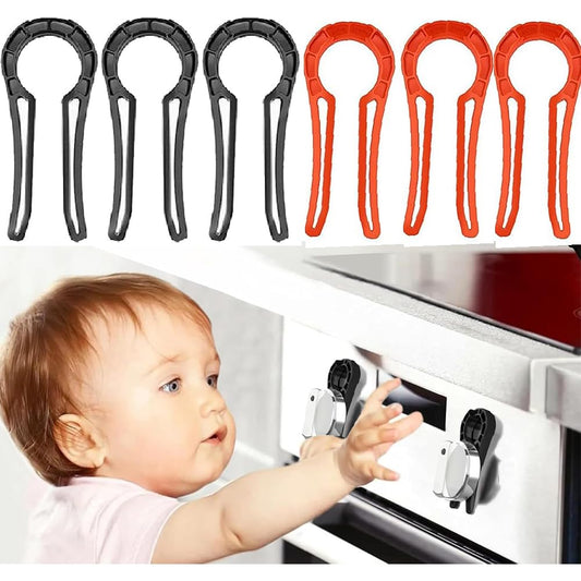 Stove Knob Safety Covers - As Stove Knob Locks, Baby Proofing Stove Knob Safety Covers, Oven Knob Covers for Child Safety, Two Colors，Pack of 6