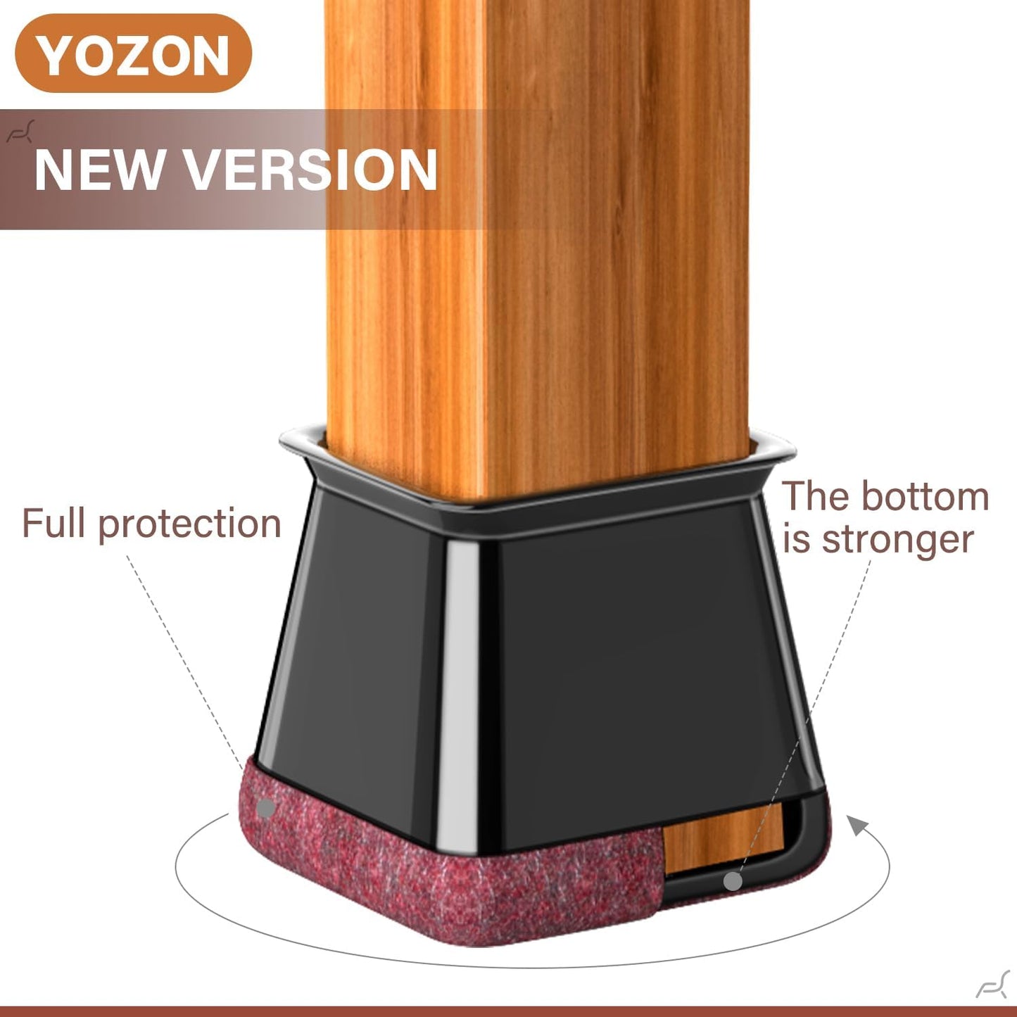YOZON Chair Leg Floor Protectors Felt Furniture Pads Silicone Caps | Chair Leg Protectors for Hardwood Floors 32 Pack Anti-Scratch Reduce Noise Clear Round Medium Fit 3/4" to 1-3/16" (19-30mm)