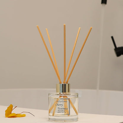 100ml Scent Diffuser with 6 Fiber Sticks, 3.5 oz Reed Diffuser Set Aromatherapy Fragrance Diffusers Air Fresheners for Home Bedroom Bathroom (Coconut)