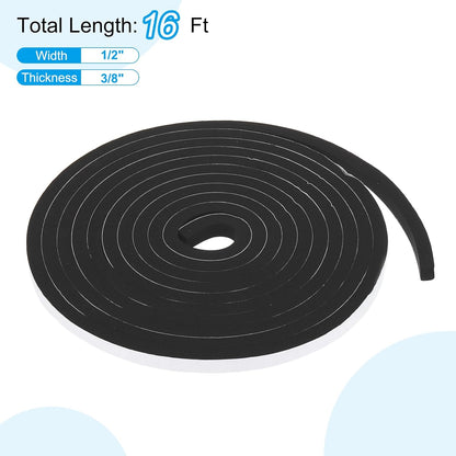 PATIKIL Weather Stripping Door Seal Strip, 3/8 Inch x 1/4 Inch x 32 Ft Self Adhesive Soundproof High Density Foam Tape Insulation for Door Window Air Conditioning, White - Colors A