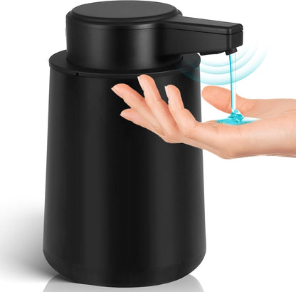 Automatic Soap Dispenser Foaming Touchless: 9oz Plastic Black Modern Rechargeable Electric Auto Foam Soap Dispenser - Bathroom Kitchen Hand Dish Lotion