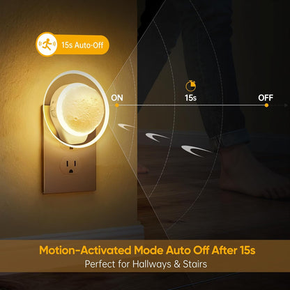 2 Packs Night Lights Plug into Wall - Motion Sensor Plug in Night Light with Auto Dusk to Dawn,Dimmable Soft White, Bright Nightlight for Cruise Bedroom Bathroom Hallway Kitchen