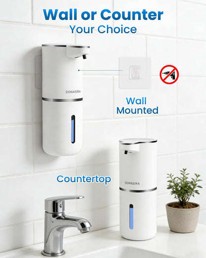 Automatic Liquid Soap Dispenser Touchless, USB Rechargeable Hand Soap Dispenser, 4 Adjustable Volume Levels, IPX5 Waterproof, 12.8oz/380ml Wall Mounted for Bathroom Kitchen Countertop, White