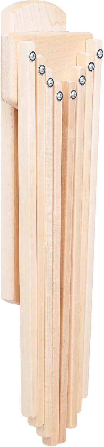 Pennsylvania Woodworks Wall Mounted Clothes Drying Rack - Heavy Duty, Collapsible Laundry Rack for Drying Clothes - Solid Maple Hardwood Foldable Drying Rack - Made in The USA - (Small)