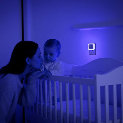 6 Pack Blue LED Night Light Plug in, Dusk to Dawn Sensor Automatic On and Off, Energy Efficient, Soft Glow Kids, Nursery, Bedroom, Bathroom, Hallway, Stairs, Kitchen