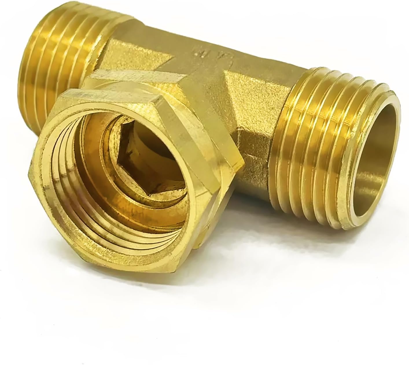 2PCS Brass 3/4" GHT Garden Hose Splitter Body Backyard 2 Way Y Shaped Swivel Connector Threaded Pipe Fitting Coupler Adapter with Washer