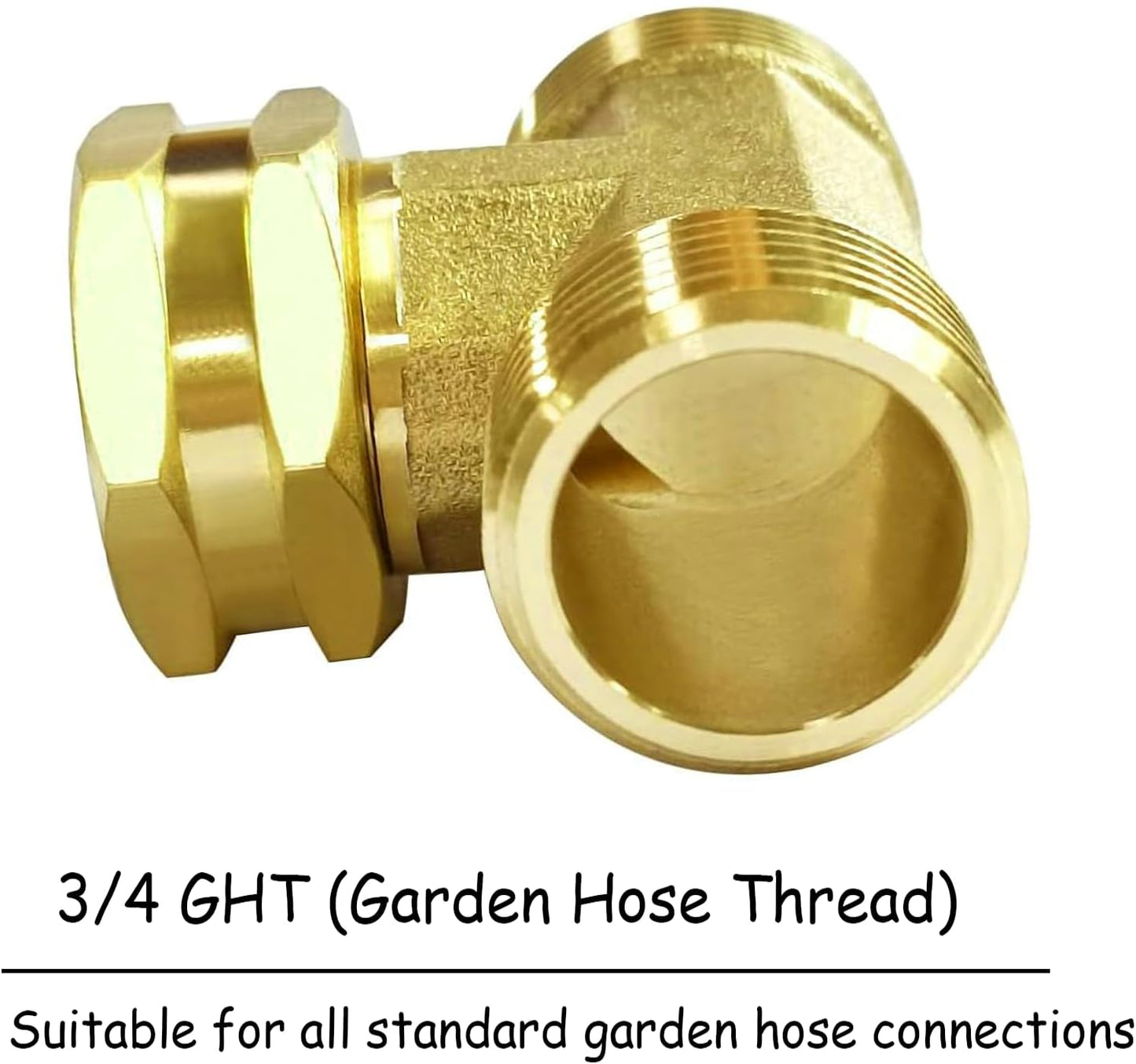 2PCS Brass 3/4" GHT Garden Hose Splitter Body Backyard 2 Way Y Shaped Swivel Connector Threaded Pipe Fitting Coupler Adapter with Washer