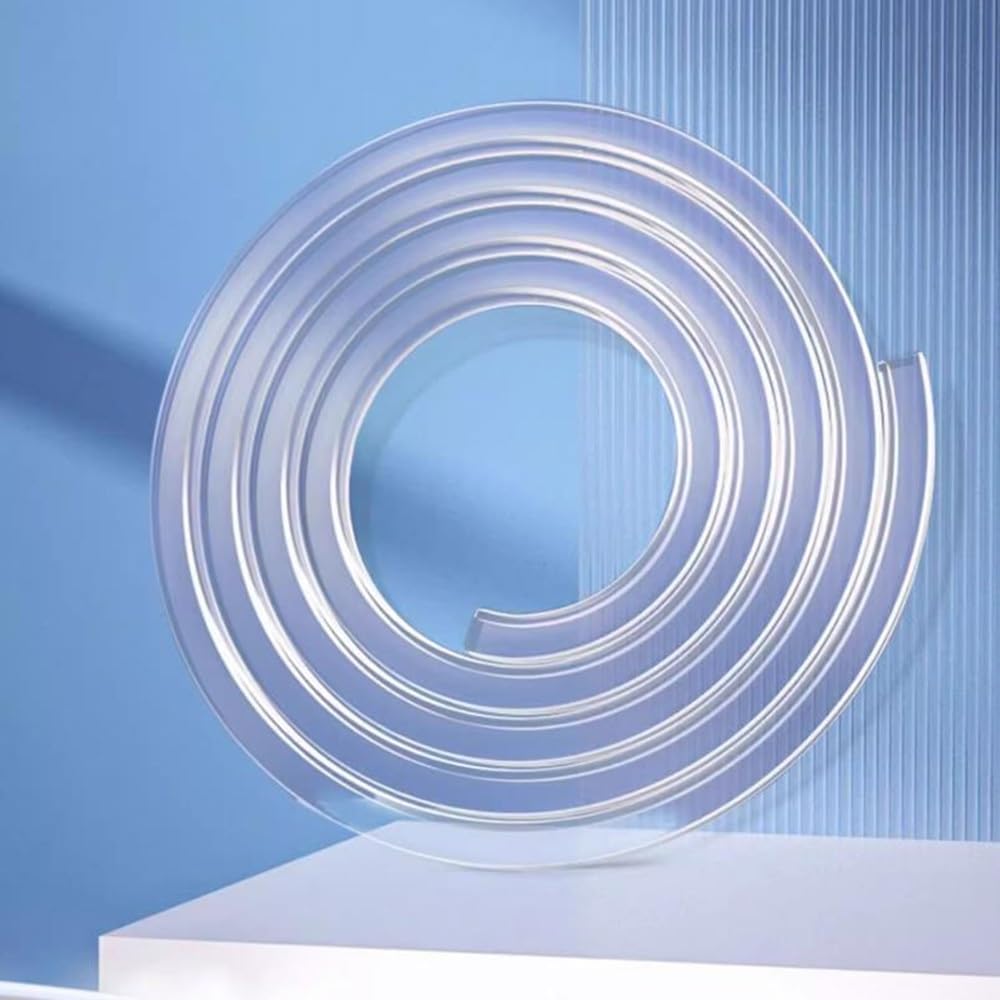Clear Edge Banding U-Shape Edge Trim Transparent Sealing Strips Glass Tables Edge Protector Scratch-Proof Channel Edge Trim for 0.02-1inch Thick(2m-6.5ft 2-3mm(0.08-0.12in))