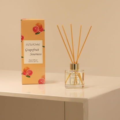 100ml Scent Diffuser with 6 Fiber Sticks, 3.5 oz Reed Diffuser Set Aromatherapy Fragrance Diffusers Air Fresheners for Home Bedroom Bathroom (Coconut)