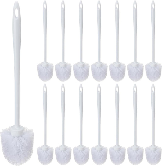Tioncy 15 Pcs 14.2 Inch Toilet Brush Commercial Heavy Duty Toilet Bowl Cleaning Scrub Long Scrubber for Bathroom Cleaning Supplies