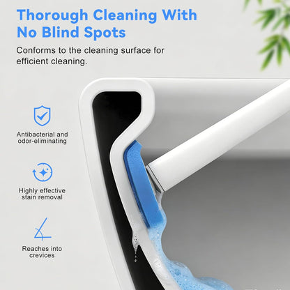 Disposable Toilet Brush - Toilet Bowl Cleaner with Automatic Lid 20 Replacement Heads in PC Box, Compatible with Rod Refills, Toilet Brush and Holder Set for Bathroom Cleaning, White