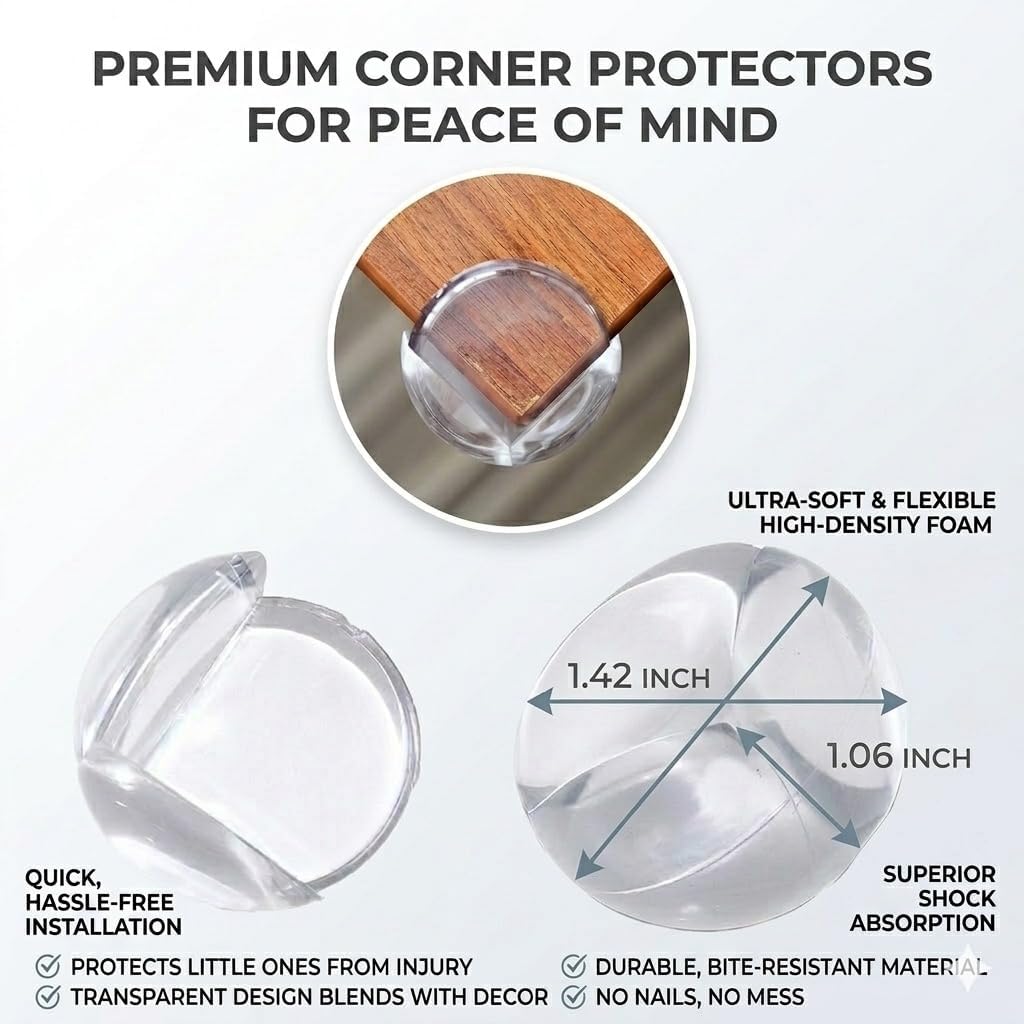 Corner Protectors 16 Pack – Crystal Clear Baby Proofing Corner Guards, Toddler Safety Edge Covers for Tables & Furniture