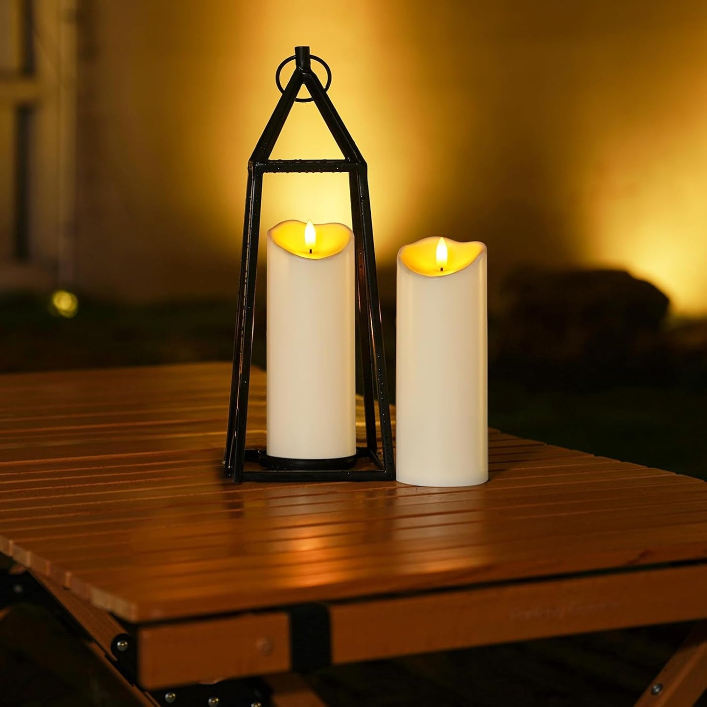 Homemory Dripping Wax Flameless Candles, Battery Operated Candles with Remote Control and Timers, LED Pillar Candles, Electric Fake Candles, 3" x 6", Set of 2