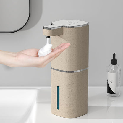 Automatic Foaming Soap Dispenser, Touchless Hand Soap Dispenser, USB Rechargeable, 4 Adjustable Levels, 14.2 oz (420 ml) Large Capacity, for Bathroom, Kitchen & School (Black, Foaming)