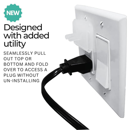 White Double Outlet Covers Baby Proofing (10 Pack, 20 Sockets) | Baby Proof Plug Covers for Electrical Outlets | Safe & Secure Baby Safety Products | Childproof Socket Covers Protect Toddlers & Babies