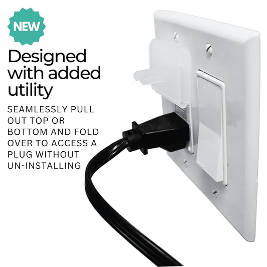 White Double Outlet Covers Baby Proofing (10 Pack, 20 Sockets) | Baby Proof Plug Covers for Electrical Outlets | Safe & Secure Baby Safety Products | Childproof Socket Covers Protect Toddlers & Babies