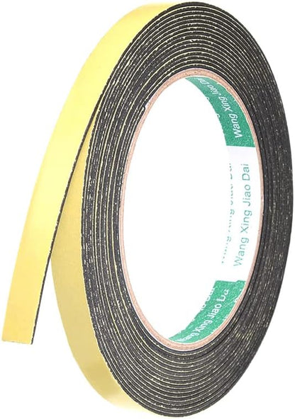 uxcell Sealing Foam Tape 5mm Wide 3mm Thick 4m/13ft Long, Self Adhesive Weather Strip for Window Door Insulation, Pack of 2