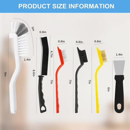 Crevice Cleaning Brush Set, 12 Pack | Hard Bristle, Gap Cleaning Tool