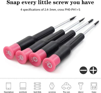 39 Pcs All Purpose Basic Household Pink Tool Kit for Women - Small Tool Set with Toolbox Great for Home, Garage, Office and College Dormitory Use