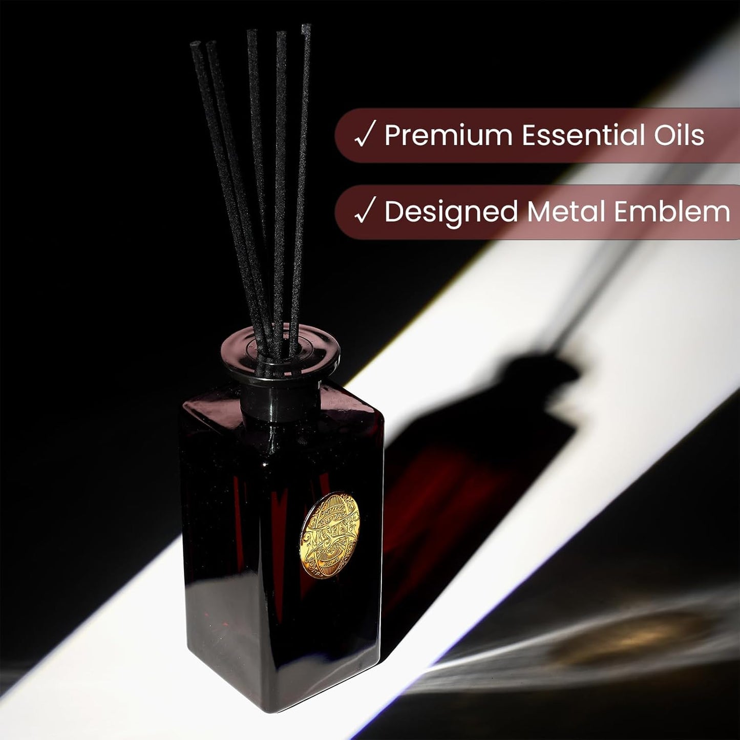 M&SENSE 6.3 oz Large Reed Diffuser Set | Lime+Basil Scent Oil Diffuser with Sticks | Hotel Collection Non-Toxic Home Fragrance |for Bedroom Bathroom Living Room - Colors B