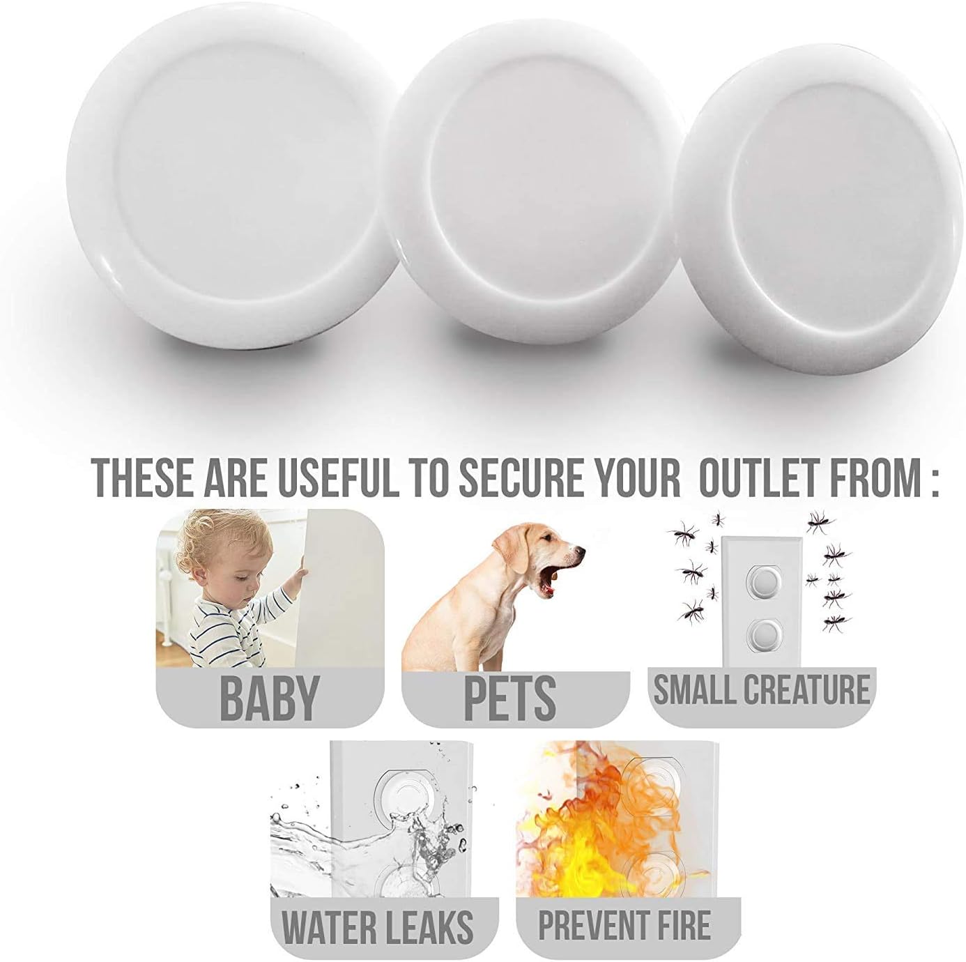 Tiny Patrol Outlet Covers Child Proof Plug Cover for Electrical Outlets Baby Proof Socket Safety Proofing Wall Guards Protectors - 24 Count