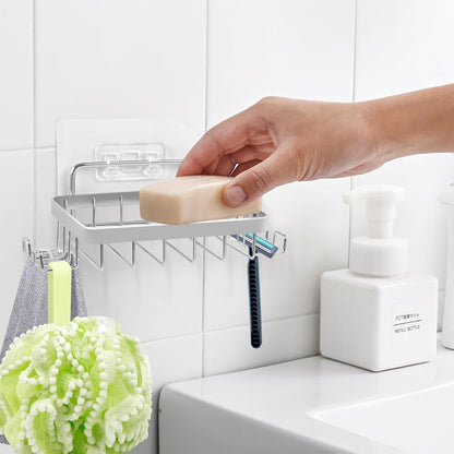 Carrie Joe Soap Holder Self Draining Soap Dish Razor Holder for Shower Wall Not Punched Easy Clean Bar Soap Holder Fit for Bathroom, Kitchen Sink