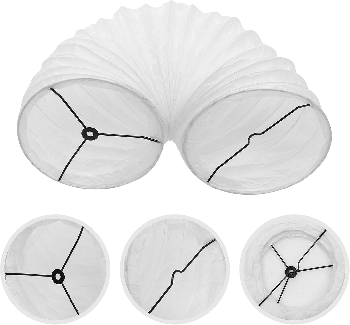Paper Floor Lamp Shade Replacement Foldable Standing Nordic Style Light Cover Long Rice Paper Chandelier Protector for Home Hotel Bedroom White