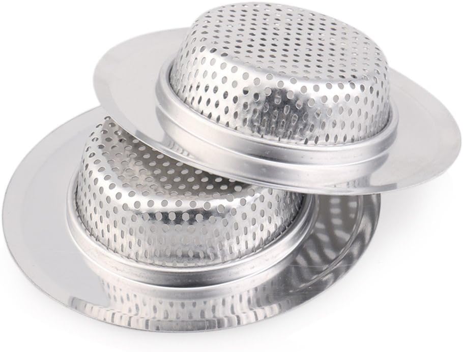 2 Pack Stainless Steel Kitchen Sink Strainer – 4.5" Wide Rim, 2.75" Basket – Rust-Resistant, Anti-Clog Drain Protector for Kitchen, Laundry & Utility Sinks