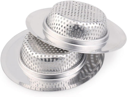 2 Pack Stainless Steel Kitchen Sink Strainer – 4.5" Wide Rim, 2.75" Basket – Rust-Resistant, Anti-Clog Drain Protector for Kitchen, Laundry & Utility Sinks