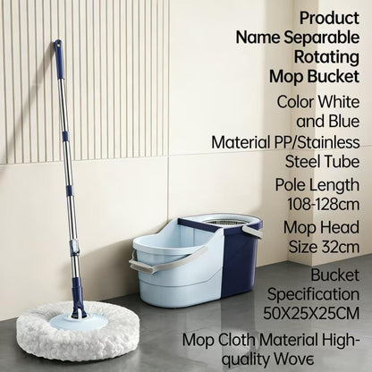 Spin Mop and Bucket Set with 4 Washable Microfiber Mop Heads, Durable Handle System for Hardwood Floor, Tile, and All Surface Cleaning