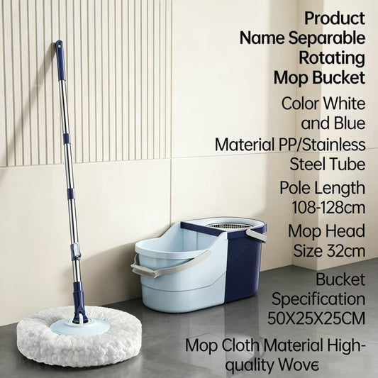 Spin Mop and Bucket Set with 4 Washable Microfiber Mop Heads, Durable Handle System for Hardwood Floor, Tile, and All Surface Cleaning